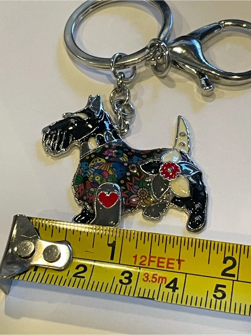 Enamel Metal Scottish Terrier Dog Keychain / Key Ring #0247